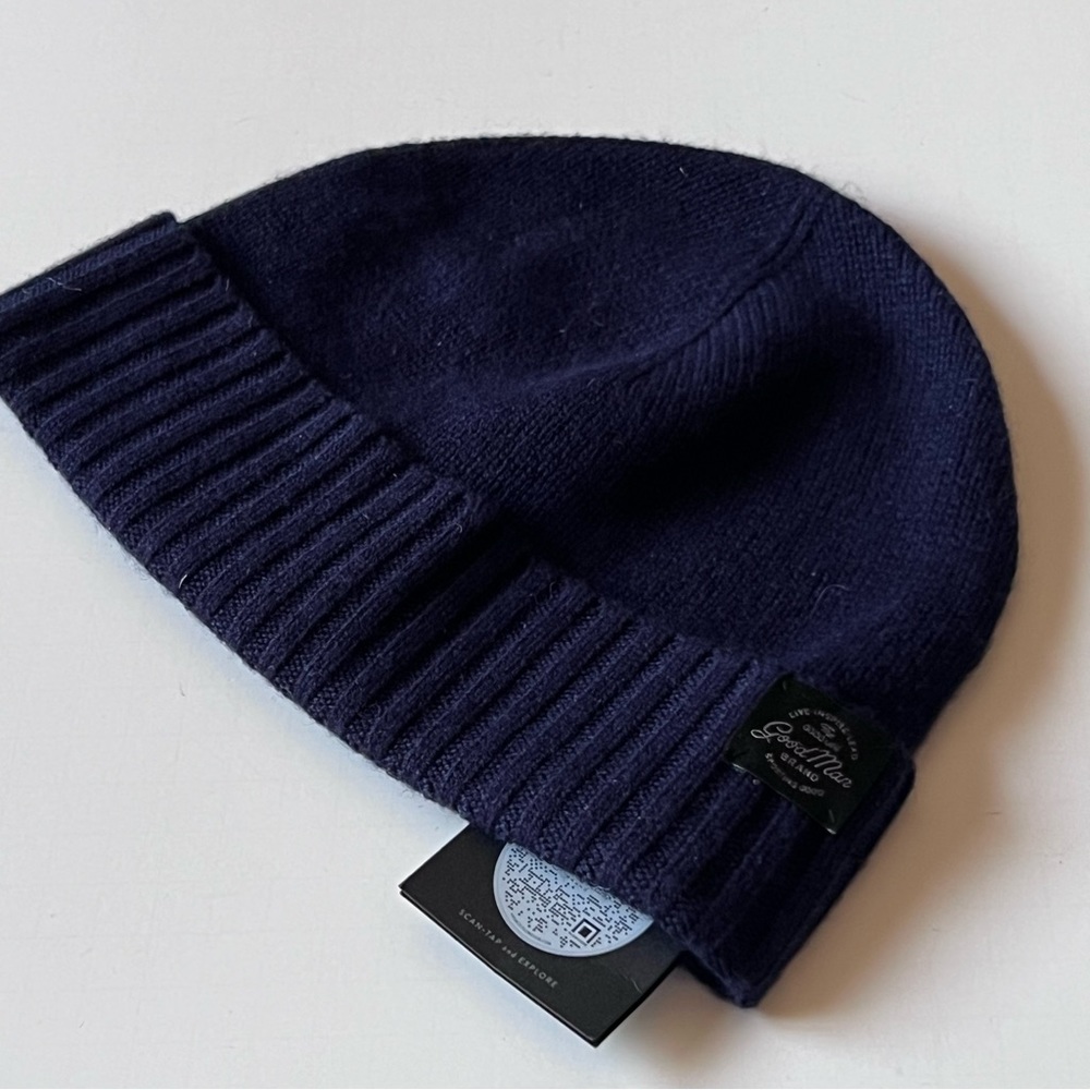 GOOD MAN BRAND MENS WOOL AND CASHMERE BEANIE SKY CAPTAIN BLUE OS NWT